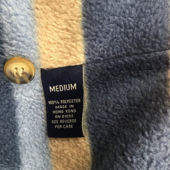 Denim & Co Chore Barn Jacket Medium Beige Hood Toggle Duffle Coat Fleece Lined - Picture 8 of 16